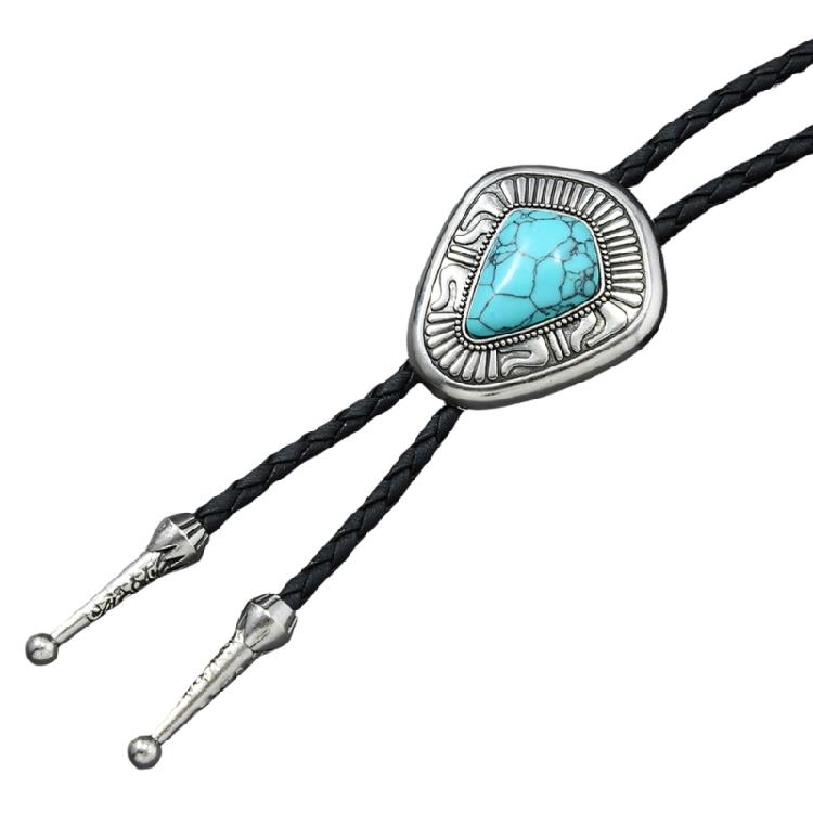 Verstelbare Turkoois Bolo Tie Ketting 36,2G En 27,5G Optie Hanger Nekketting Voor Outfits Geïnspireerd Op Het Westen