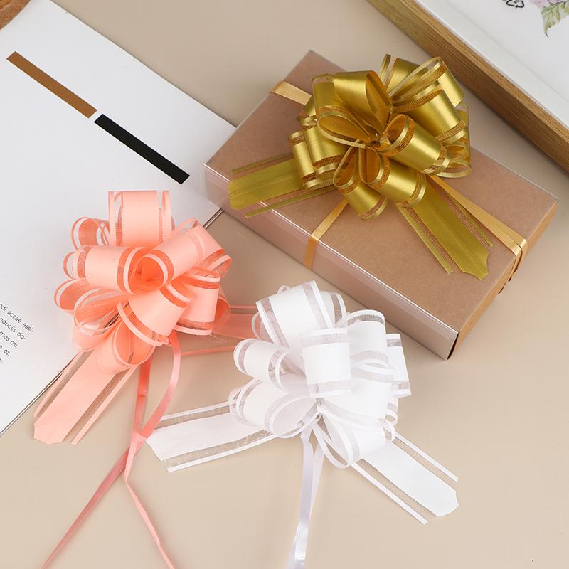 5/10Pcs Wedding Car Bow Ribbons Pull Flower Christmas Gift Wrap Packaging Decoration Diy Craft Flowers Birthday Party Supplies