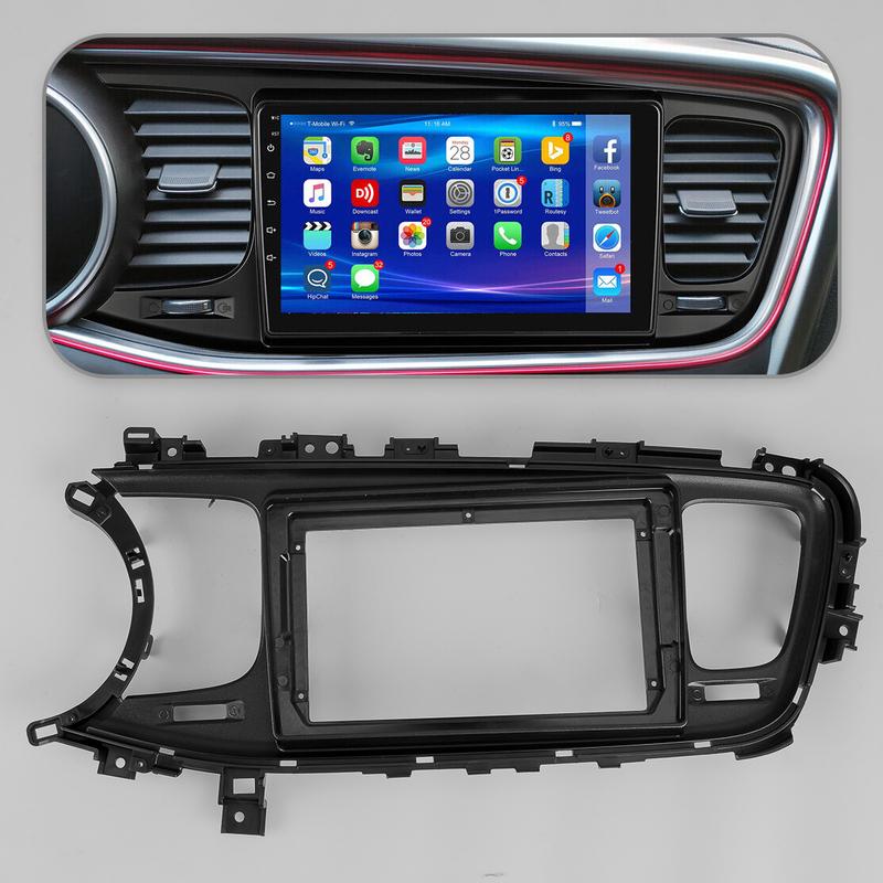 

9 2 DIN Car Radio Stereo Dash Frame Fascia Panel Fit for KIA Optima K5 2013 2014 2015 Black ABS