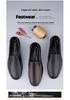 Four Seasons Men's Leather Slip-On Loafers: Soft, Breathable Business Casual Shoes with Flat Bottom and Easy On/Off Design