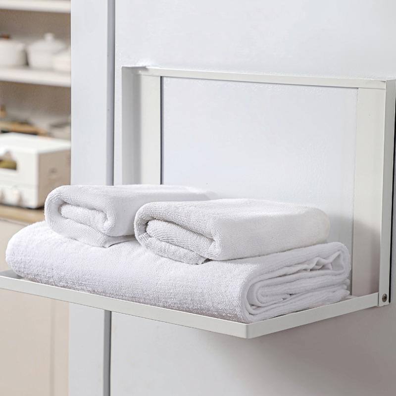 Magnetisches Metall Waschmaschinen Seitenregal Platzsparend Klappbarer Wäscheständer Ohne Bohren Temporäres Regal Einfaches Badezimmerregal