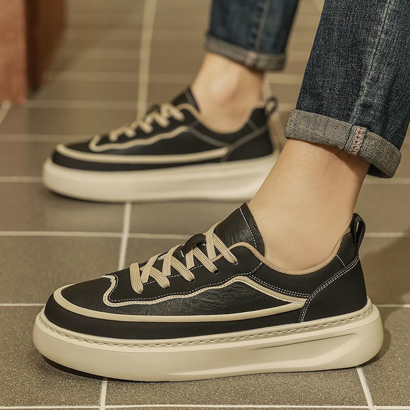 Chunky Platform Skate Shoes for Men Retro Low Top Sneakers Sports Casual Shoes Streetwear Trendy Walking Skateboarding Shoes