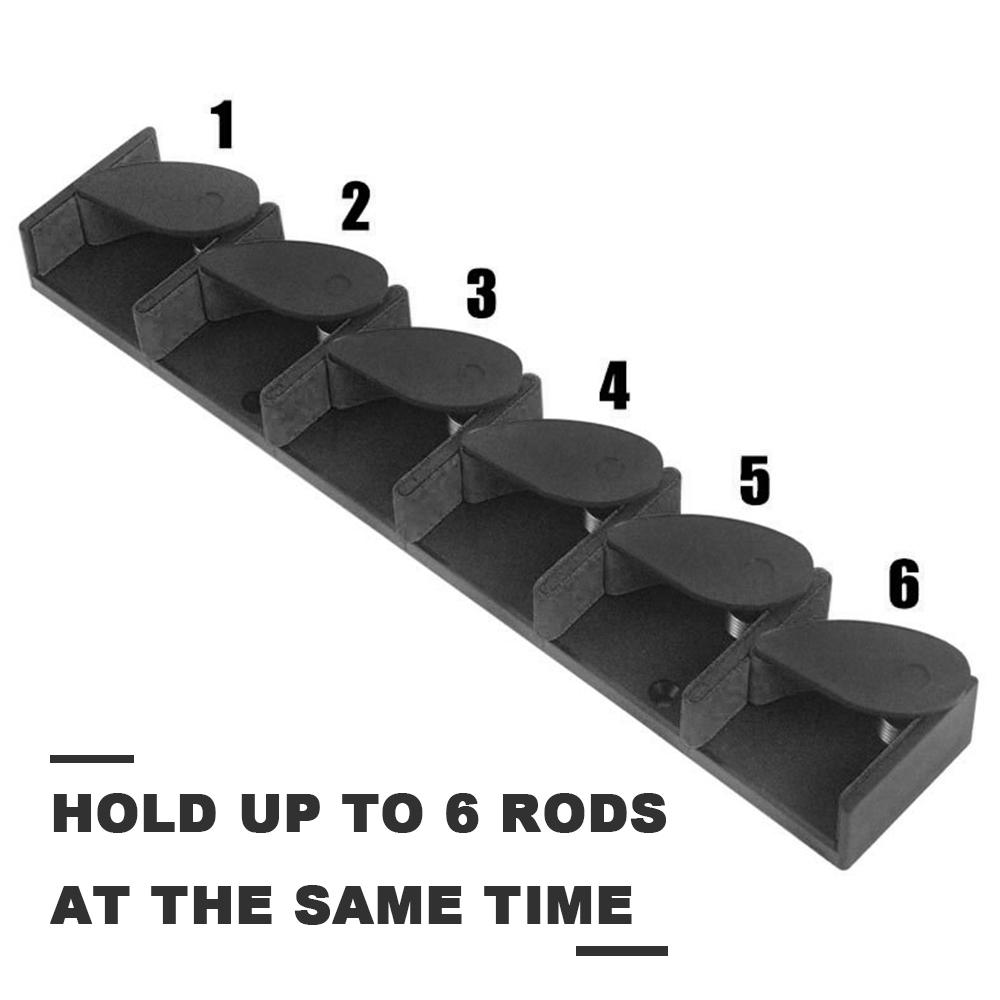 Fishing Rod Holder Wall Mounted Fishing Pole Storage Holder Rack for 6 Rods