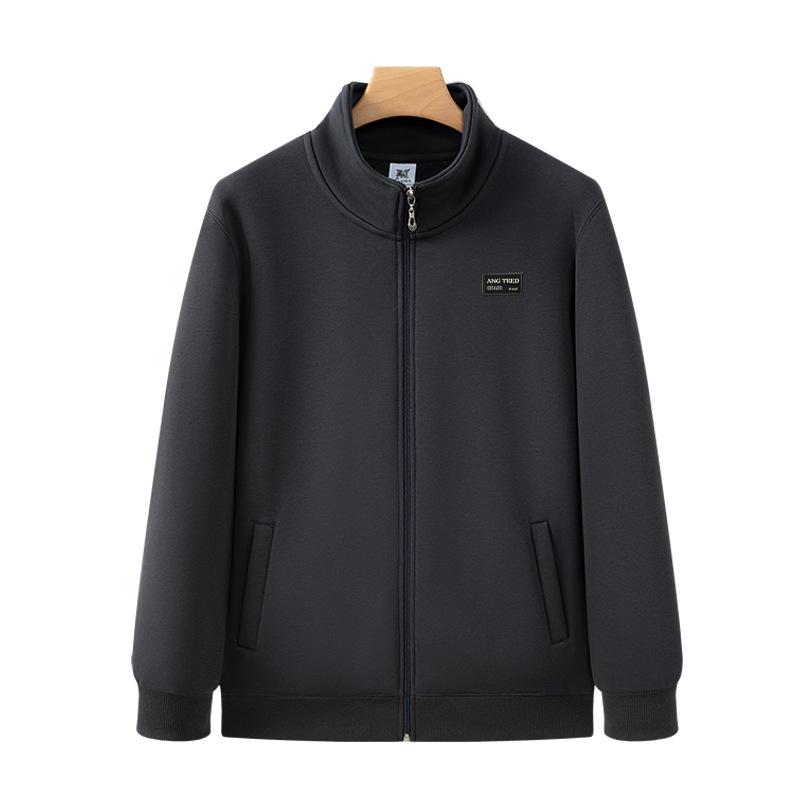 Übergröße Samt-Cardigan-Sweatshirt – Warm, Locker geschnitten, Stehkragen, Gemütlicher Freizeitmantel für 300 Pfund