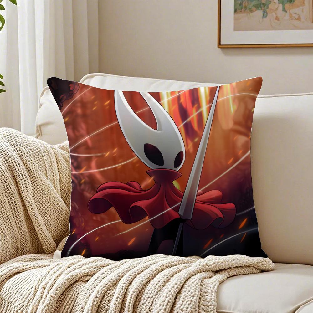 Indie Game The H-Hollow Knight Cushion Cover Linen Pillowcase Soft For Sofa Bed Home Room Decor