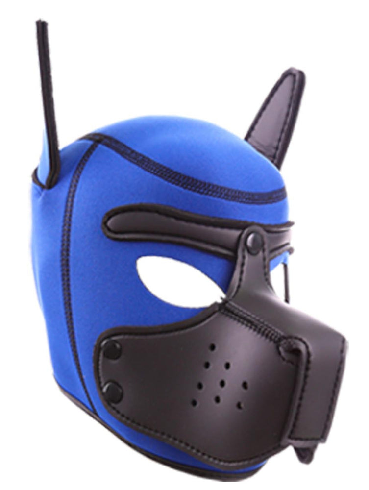 Cagoule PUPPY Néoprène Bleu-Noir - Kinky Puppy - Puppy Play, Dildos Queue