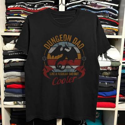 Dungeons Amp Dragons Dungeon Dad Shirt Black Cotton Tshirt Size S5XL Unisex T-Shirt