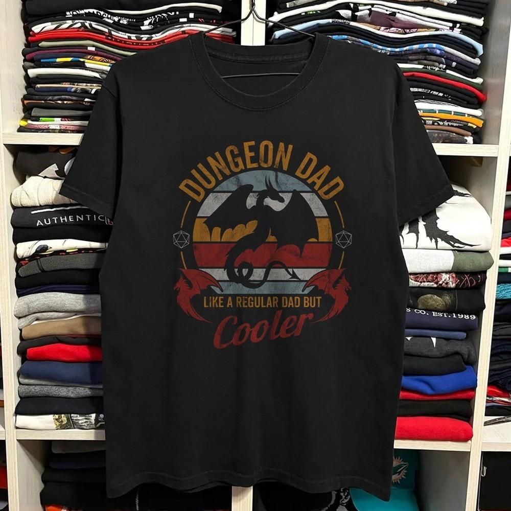 Dungeons amp Dragons Dungeon Dad Shirt Black Cotton Tshirt Size S5XL Unisex T-Shirt XXXL