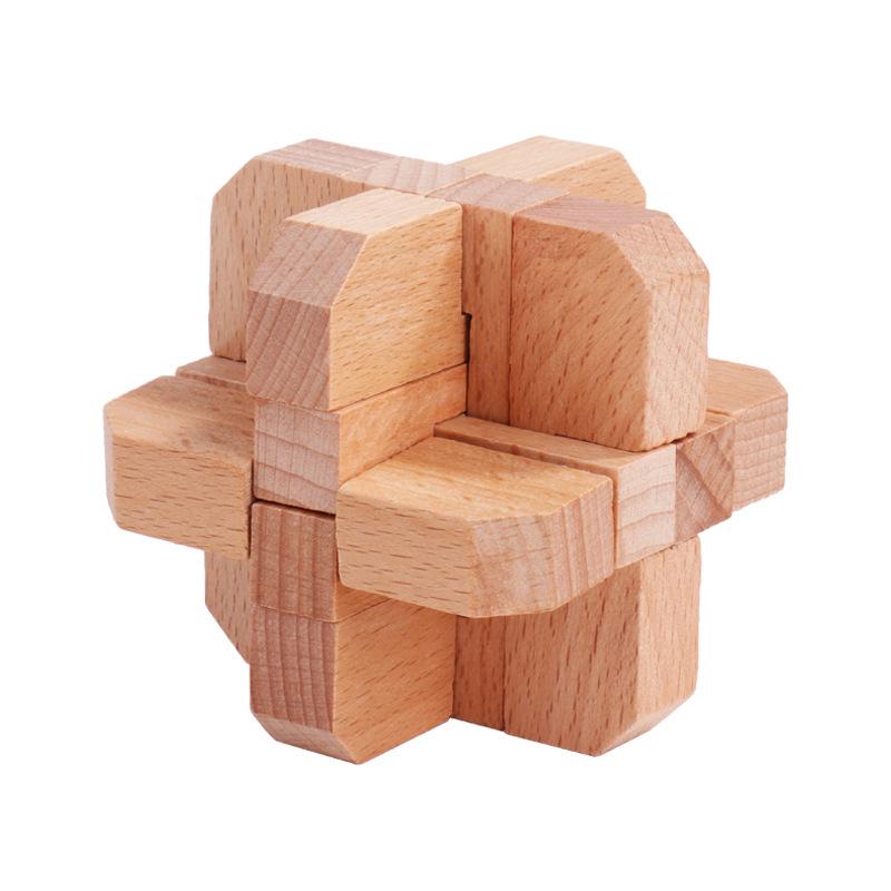 Luban Lock Classical Wood Puzzle Set for Kids - Mortise and Tenon Design