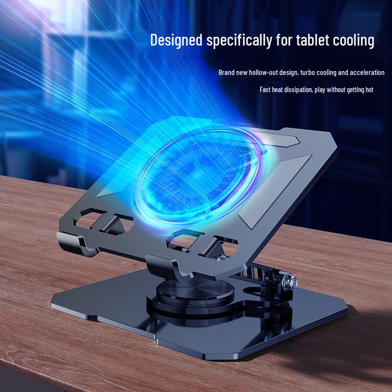 Rotating Foldable Metal Tablet Stand with Built-In Radiator