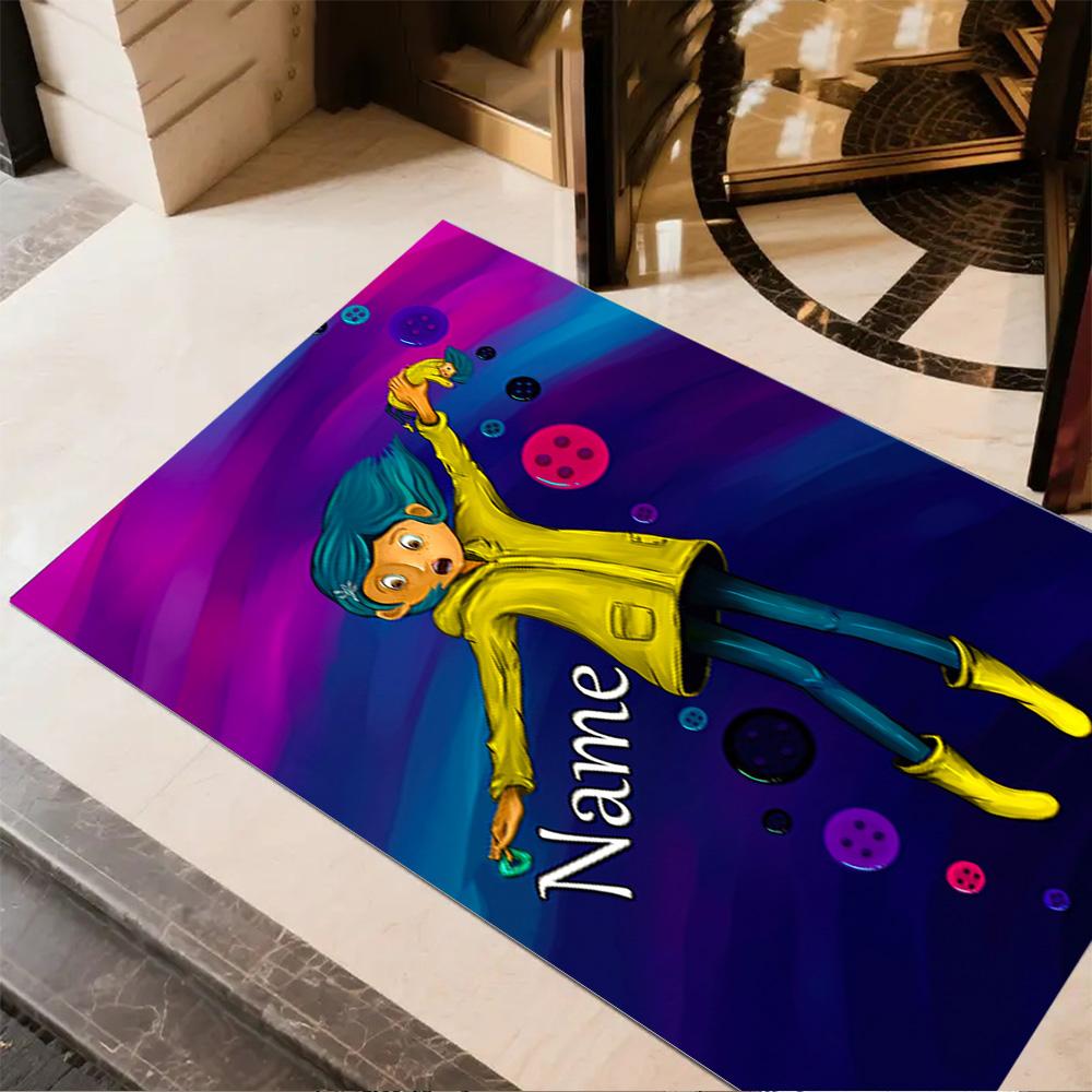 Raincoat Adventure Personalized Name Area Rug Perfect for Foyer Outdoor Dormitory Dining Room Anti-slip Rug Decorate Offices