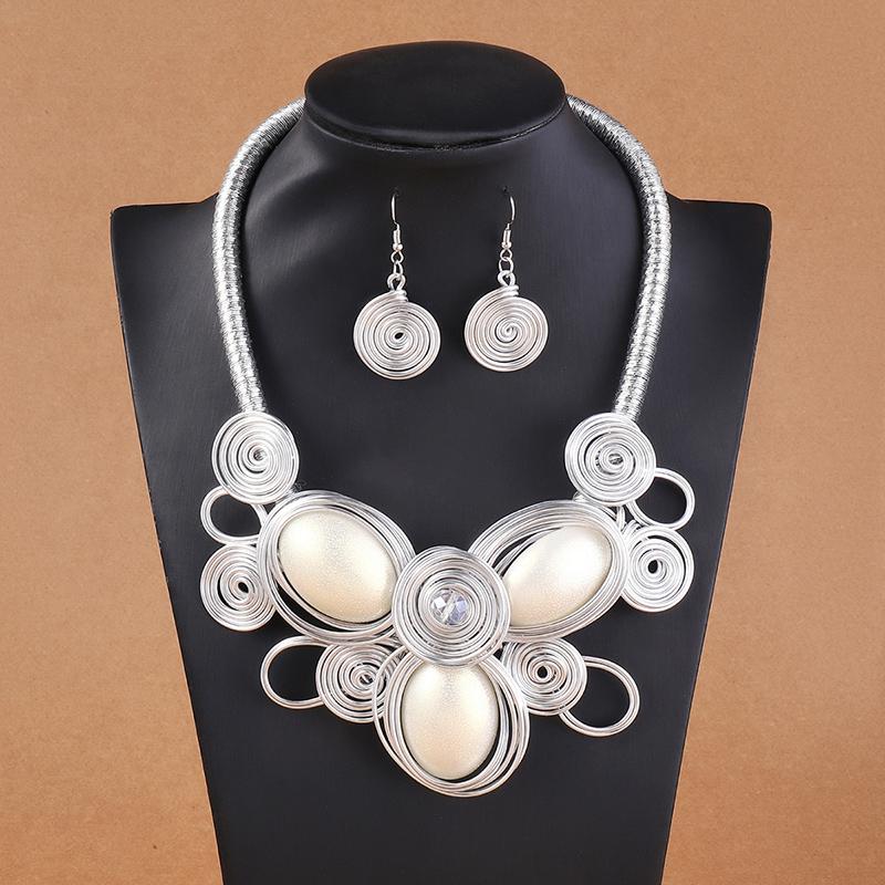 

Преувеличенные алюминиевые цветы, разноцветный циркон, набор для женщин, африканское свадебное колье, набор серег, праздничные ювелирные изделия, подарки