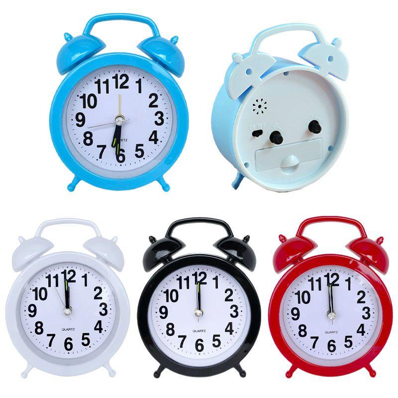 Retro Loud Alarm Clock Double Bell Mechanical Key Wound Silent Pointer Clock