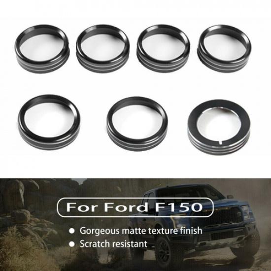 Headlight/4WD/Air Conditioner Switch Knob Trim Cover Ring For F150 XLT Black