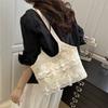 Elegant Solid Color Lace Decoration Women Casual Shoulder Bag For Daily Use