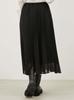 Sheer pleated skirt with elastic waist and ribbon 09WFS251036BLK0