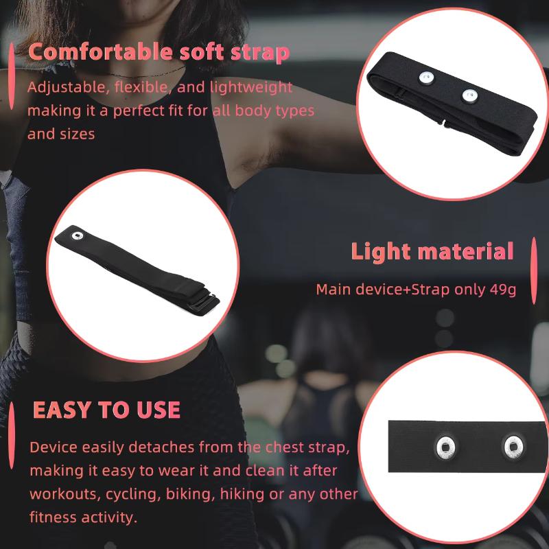 Heart Rate Monitor Replacement Strap Sweat-Proof Long-Lasting 1Pc Fits Polar H7 H9 H10 Coospo Wahoo for Hiking Sports