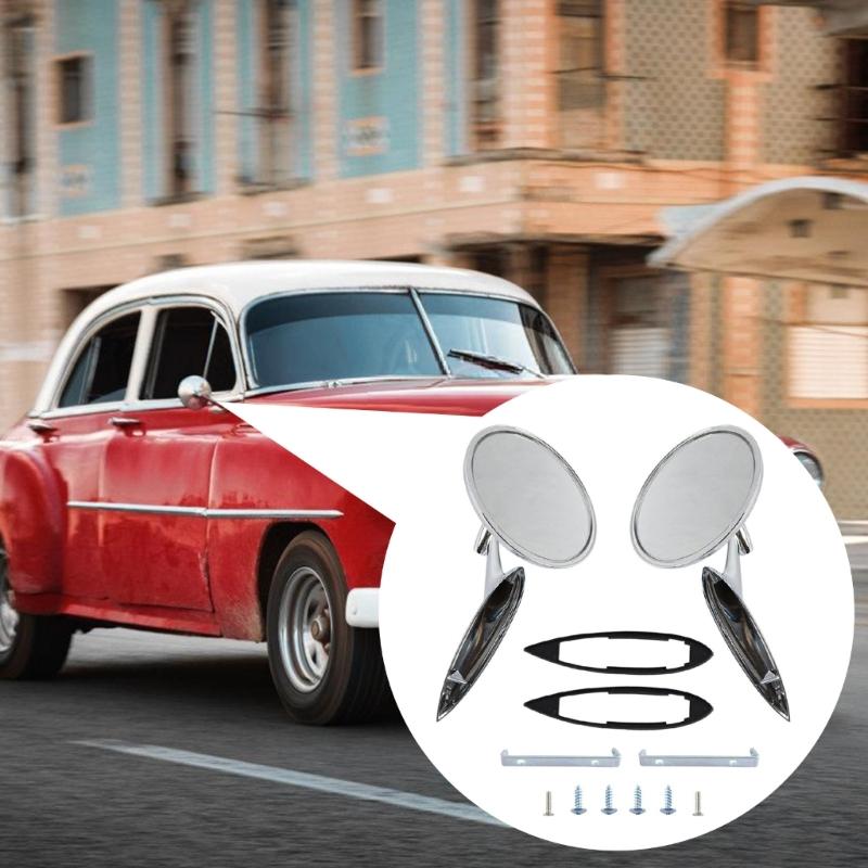 Retro-Stil Runder Rückspiegel 654394765672 für Mehrere Modelle Runder Außenrückspiegel Gerippte Basis