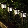 Mini Solar LED Garden Lights Stainless Steel Outdoor Solar Power Pathway Lights Yard Driveway Landscape Lights