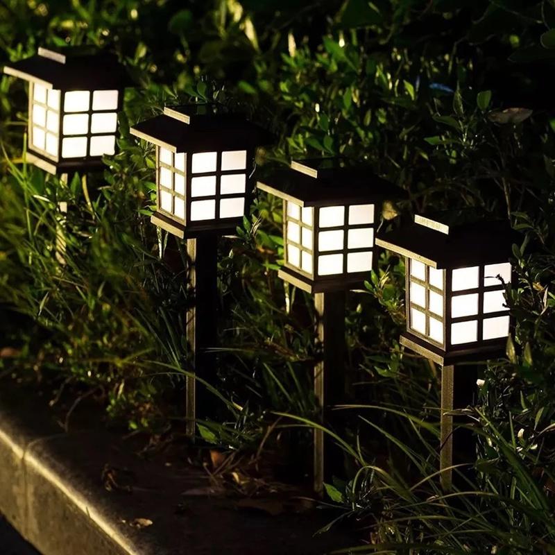 Mini Solar LED Garden Lights Stainless Steel Outdoor Solar Power Pathway Lights Yard Driveway Landscape Lights