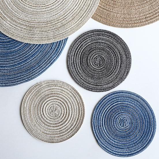 Round Cup Coasters Heat Insulated Bowl Plate Mat Non-slip Table Placemat Decor