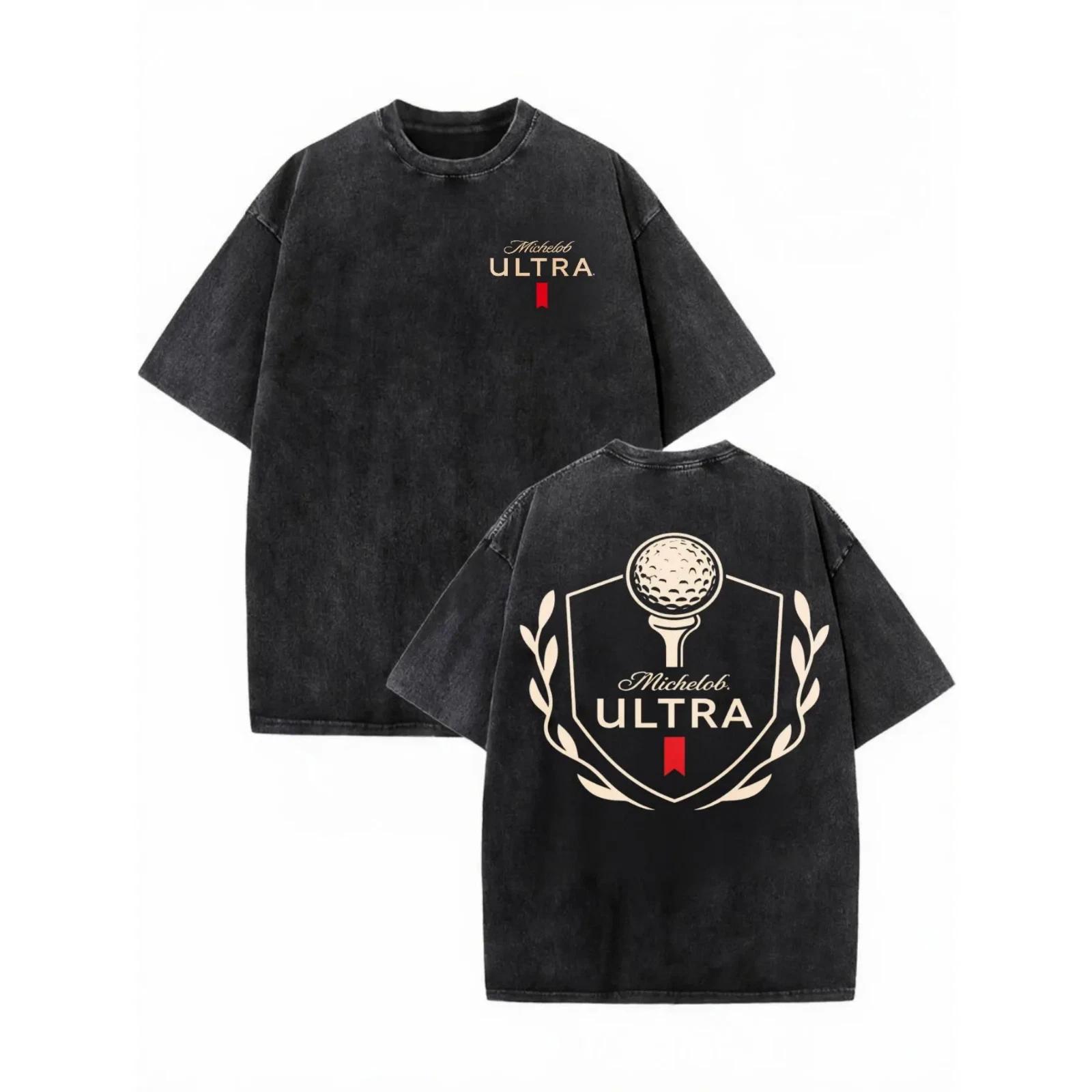 100% Хлопок Michelob Ultra Мяч для гольфа Стирка Хлопок Винтажная Потертая Графическая Футболка M