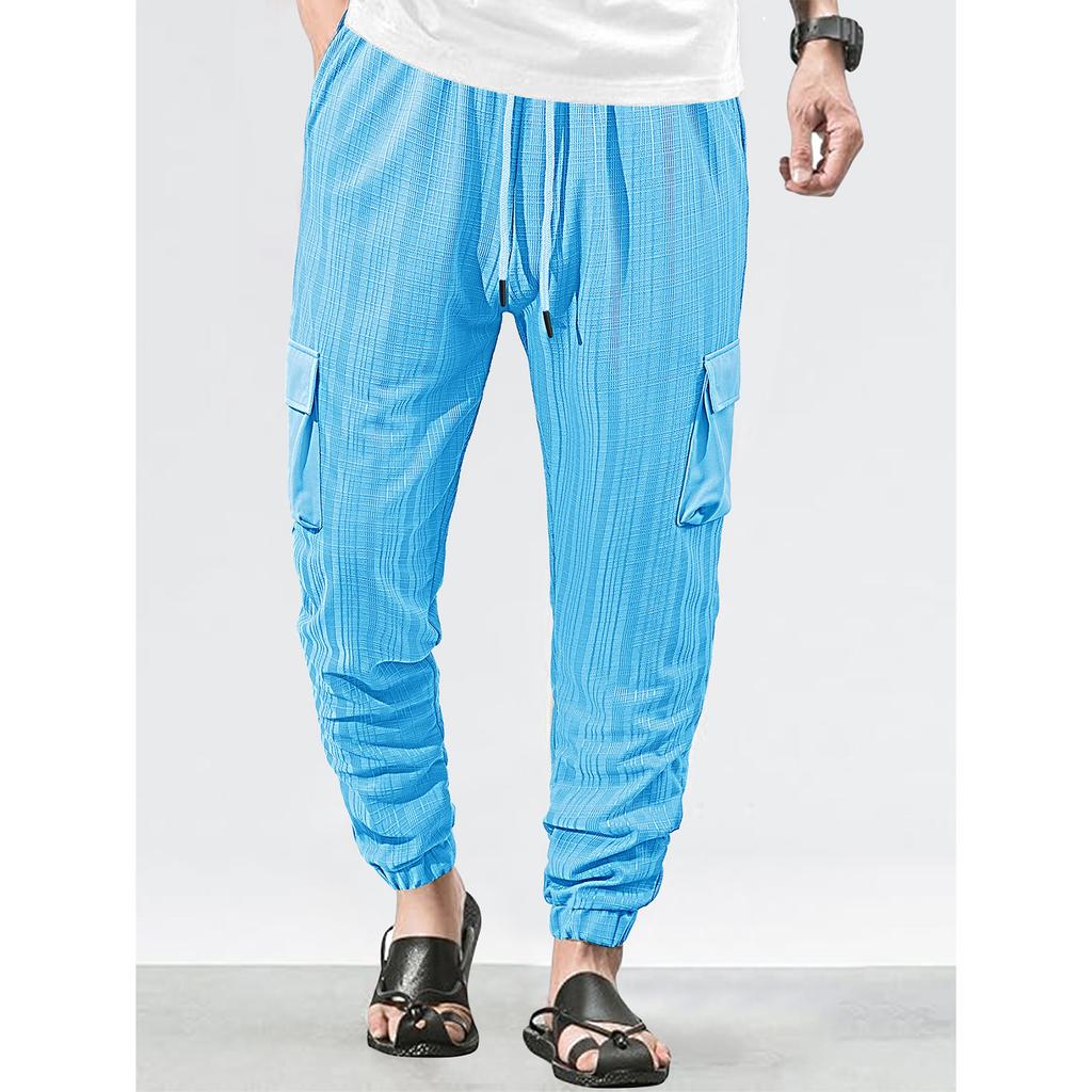 Men'S Sports Pants Loose Running Casual Drawstring Pants Work Pants