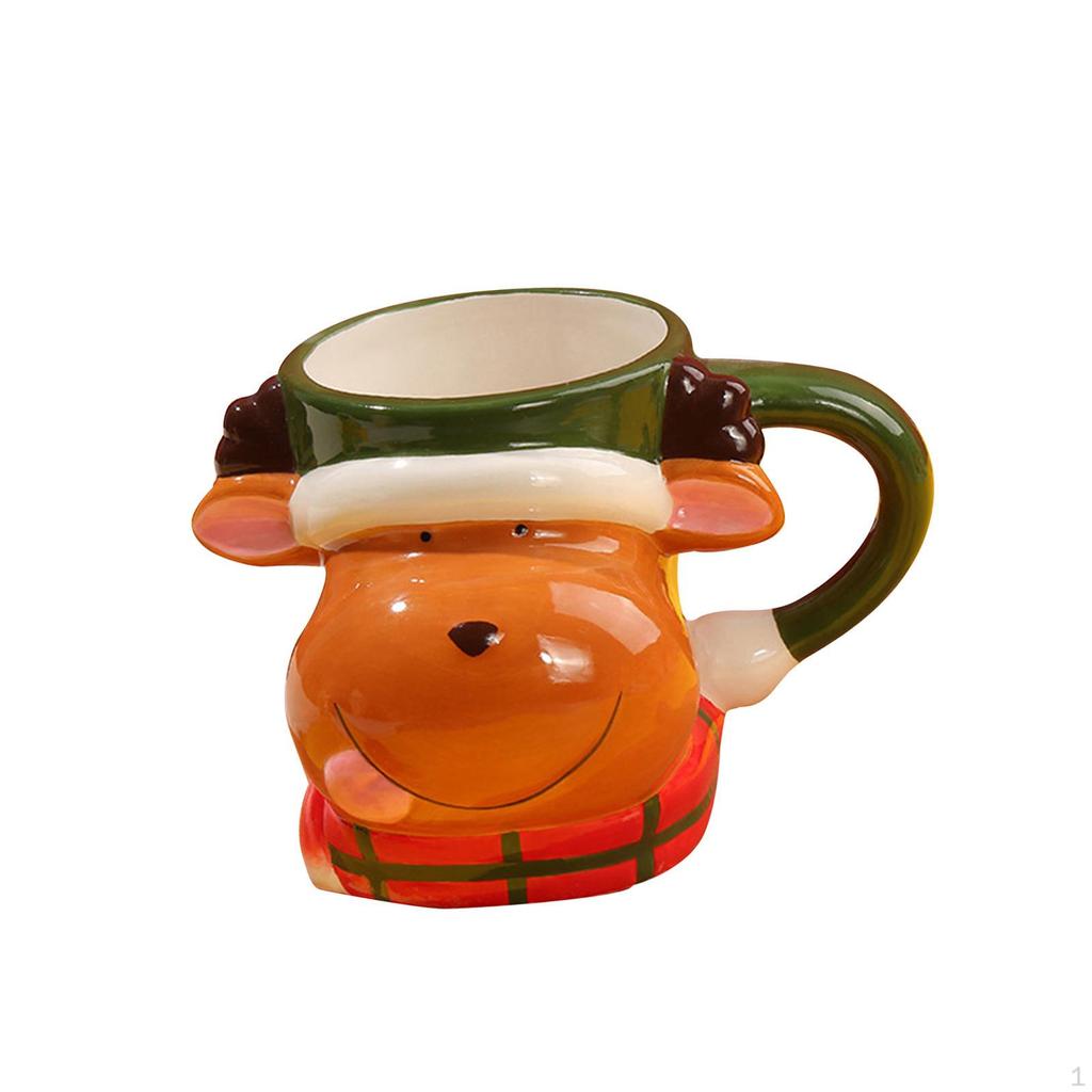 Cartoon Ceramic Mug Christmas Coffee Mugs Enamel Chocolate for Gifts Stocking Stuffer