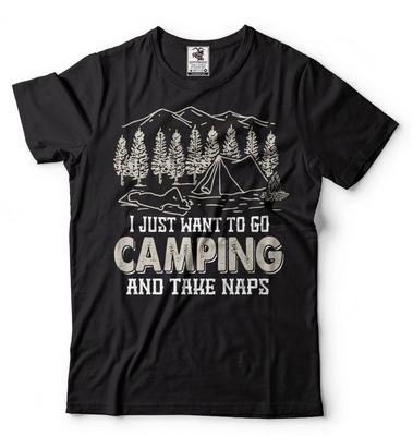 Camping T-shirt Funny Tee Shirt Summer Camping BBQ Tee Shirt Unisex Camping Tee