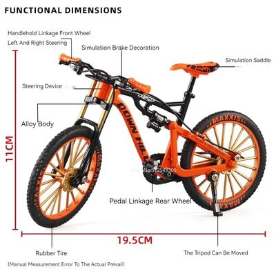 1:8 Downhill Mountain Biking Model Toy Car Linkage Steering Shock Absorption Simulation Ornaments Bicycle Gifts for Children