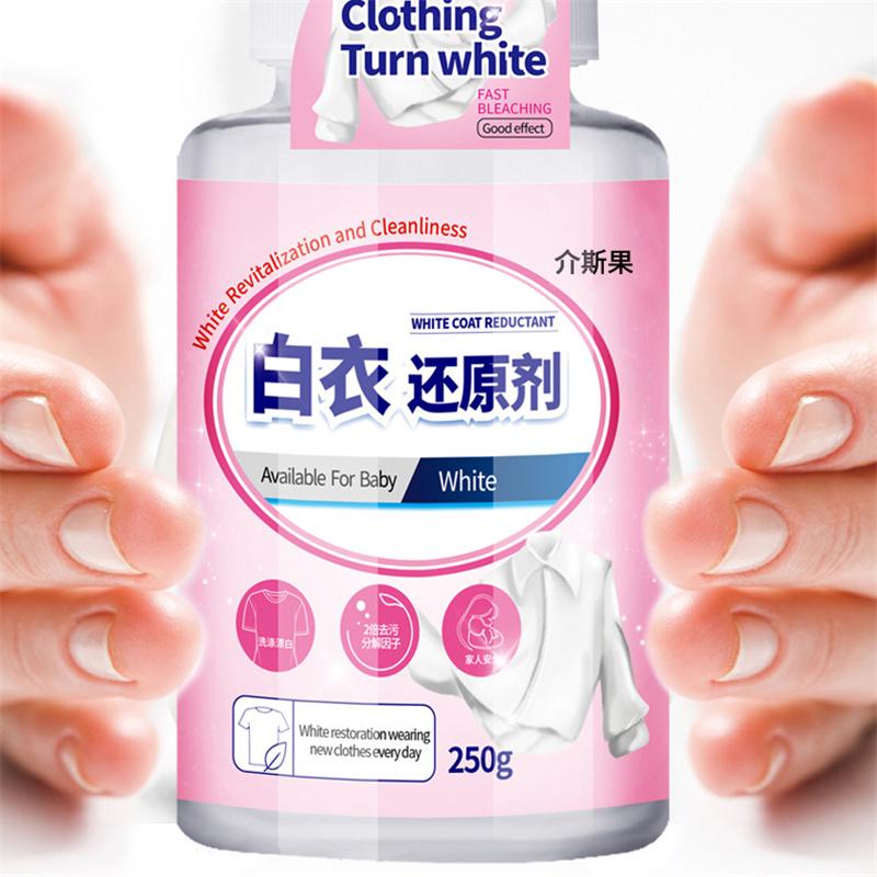 White Clothes Whitener Stain Remover Yellowing Treatment Fabric Brightener & Color Reviver Laundry Whitening Agent