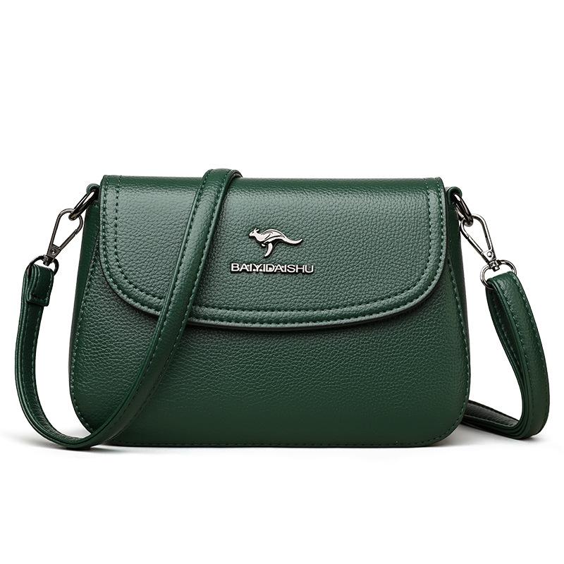 

2024 Женская высококачественная текстурированная простая сумка-кроссбоди для поездок на работу темно-зеленого