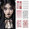 Dark Style Aesthetic Face Art Halloween Scar Gem Stickers, Rhinestone Wound Body Stickers Decals, Waterproof Self Adhesive Temporary Tattoo