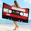 Retro Cassette Music Tape Towel Microfiber Beach Towel Absorbent Quick Dry Soft Yoga Swimming Resort Mountain Climbing Towel