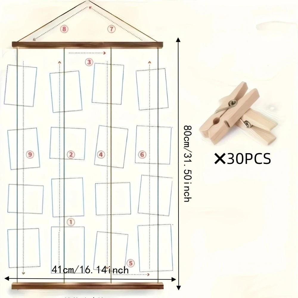 Minimalist Hanging Photo Display Handcrafted Photo Clip String Light Halloween