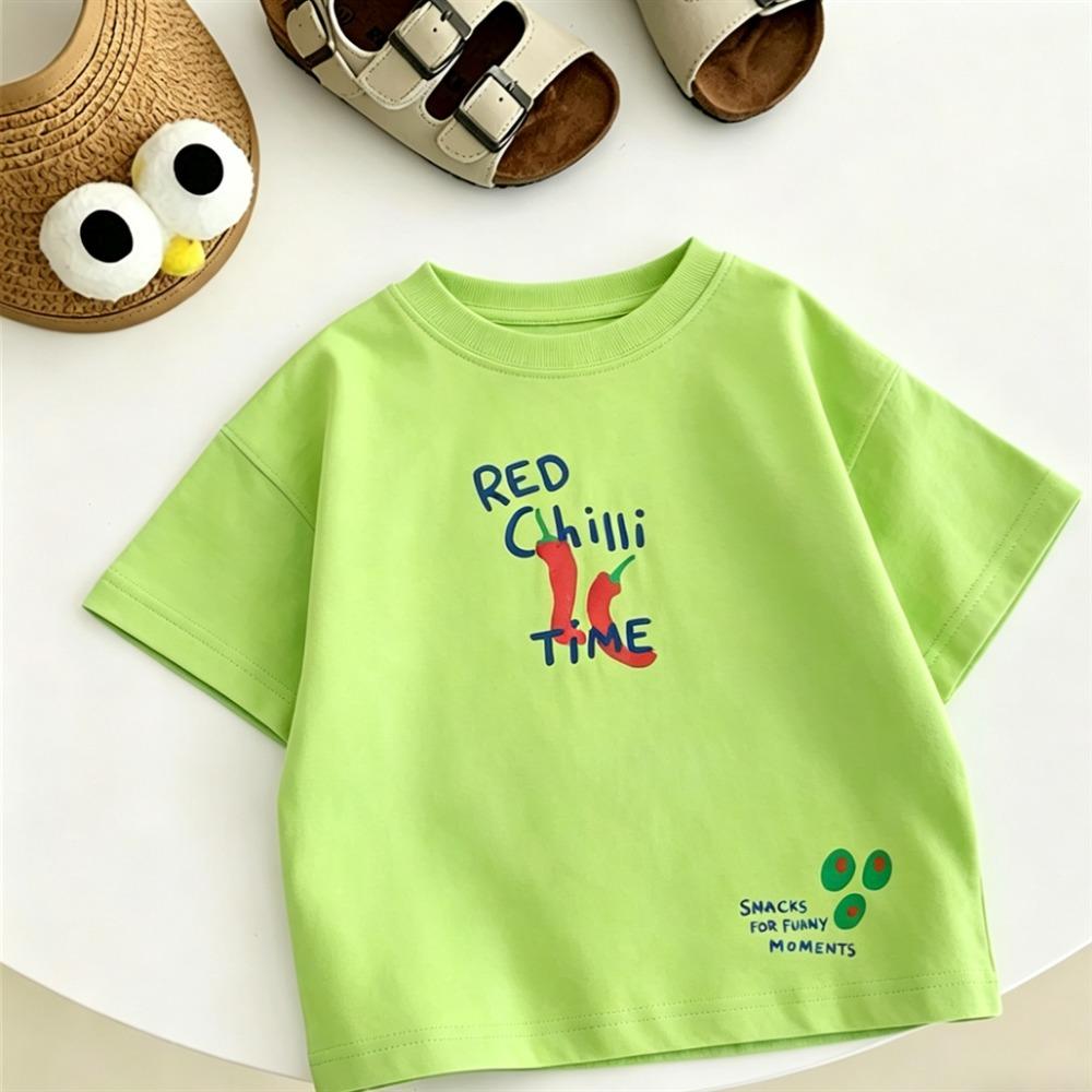 

Child Lovely Tshirt Printing Tops Summer Clothes Fruit T-shirt Simple All-match Base Shirt Baby Boys Thin Short Sleeve 110