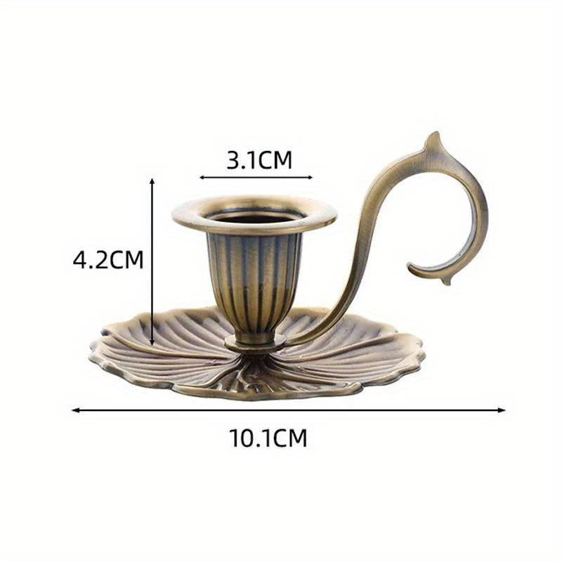1PC European Style Candlestick Valentines Day Handheld Candle Holders Retro Single Head Candlelight Stand Taper Holder