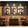 3pcs Funny Cow Canvas Wall Art Humor Dreaming Cow Drinking Coffee Posters Prints Paintings Playful Country Farmhouse Animals Wall Decor Pictures for