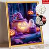Halloween pumpkin pearl painting handmade diy art pearl home decoration painting