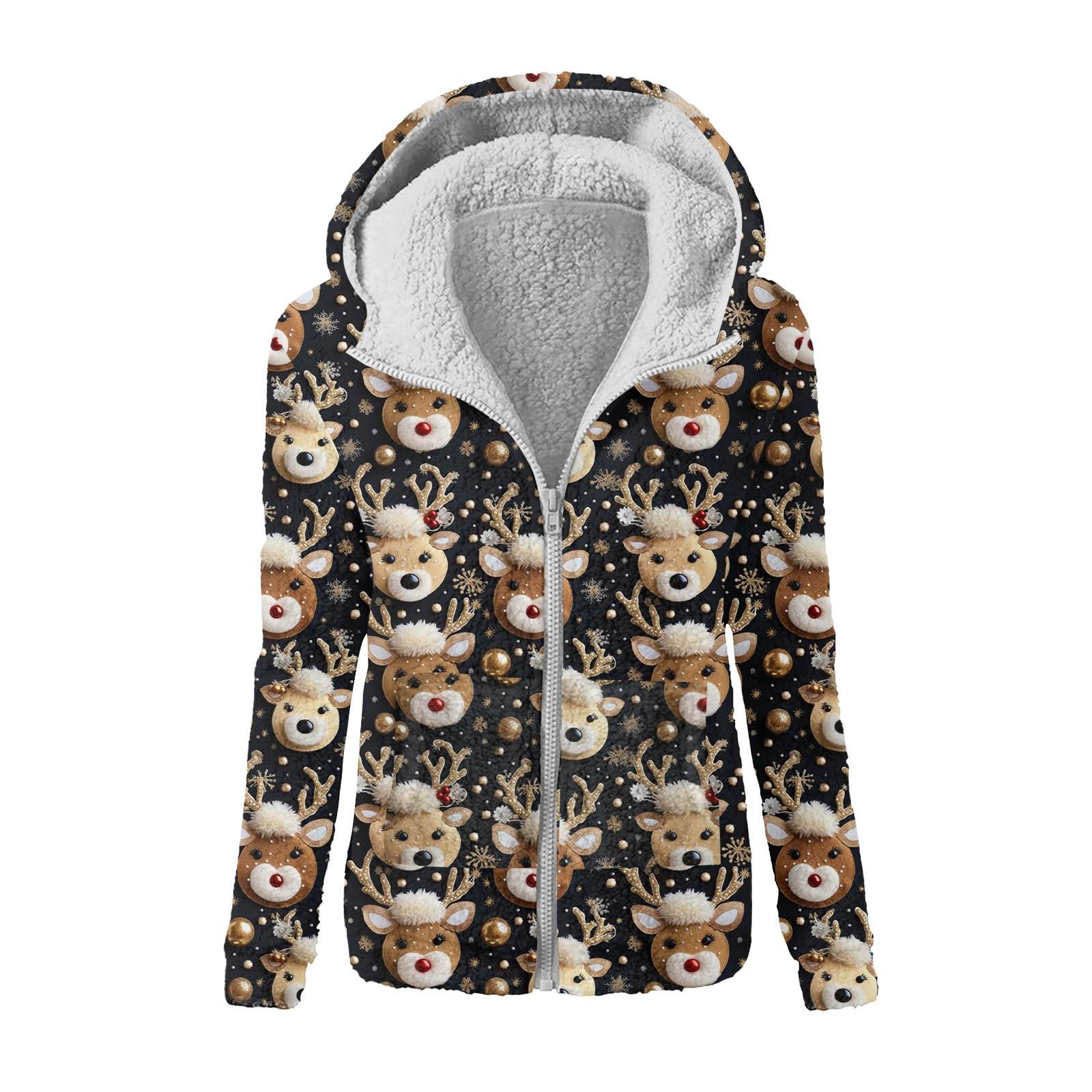 

Женская модная толстовка с принтом, свободная плюшевая куртка с капюшоном на молнии XL чёрный