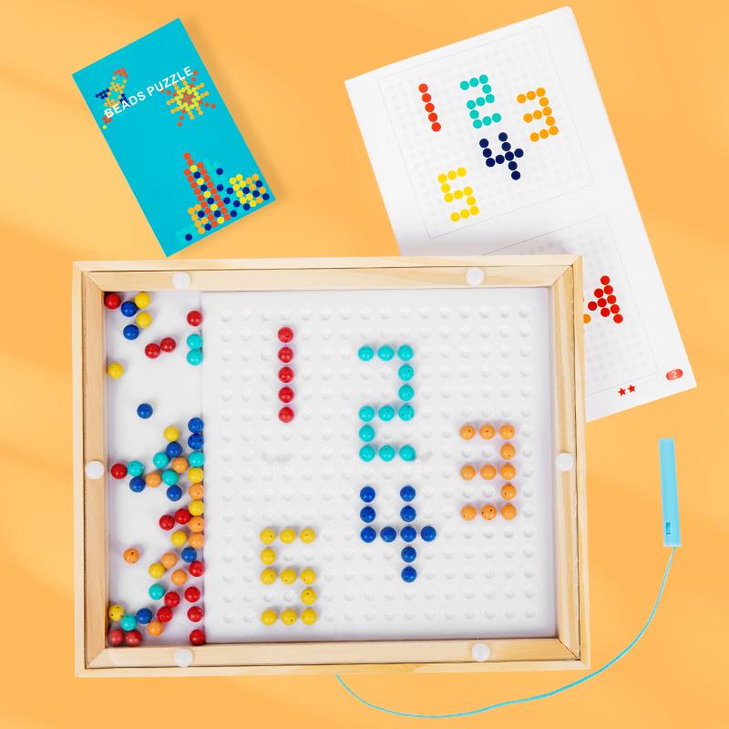 Magnetic Drawing Board for Toddlers Magnet Beads and Pen Drawing Board Montessori Educational Sensory Travel Toys Gifts for Kids