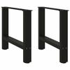 VidaXL Coffee Table Legs Black 2 Pieces 60 X (42-43) Cm Steel 4013284