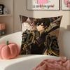 Genshin Zhongli Cushion Cover Pillowcase Short Plush Invisible zipper Room Sofa Cushion Cover