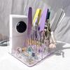 1Pcs Multi Compartment Nail Drill Bit Organizer Case For Nail Salon Desktop Manicure Accessory Plastic Nail Art Tool Storage Box