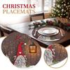 Set von 4 runden Weihnachtsplatzdeckchen, bedruckte Thermo-Tischsets für die Dekoration des Esszimmers