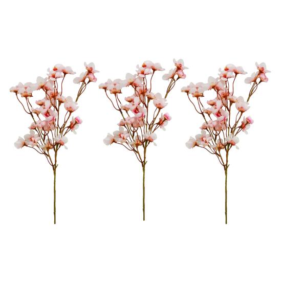 Artificial Peach Blossom Branches Decor No Withering Fake Flowers Silk Spring Faux Flowers Peach Bouquet for Home Living Room Bedroom