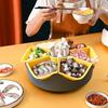 Large Double-layer 7-grid Vegetable and Fruit Platter Hot Pot with Dishes Loaded, Leached and Washed, Vegetable Basket, Rotatable Hot Pot Plate