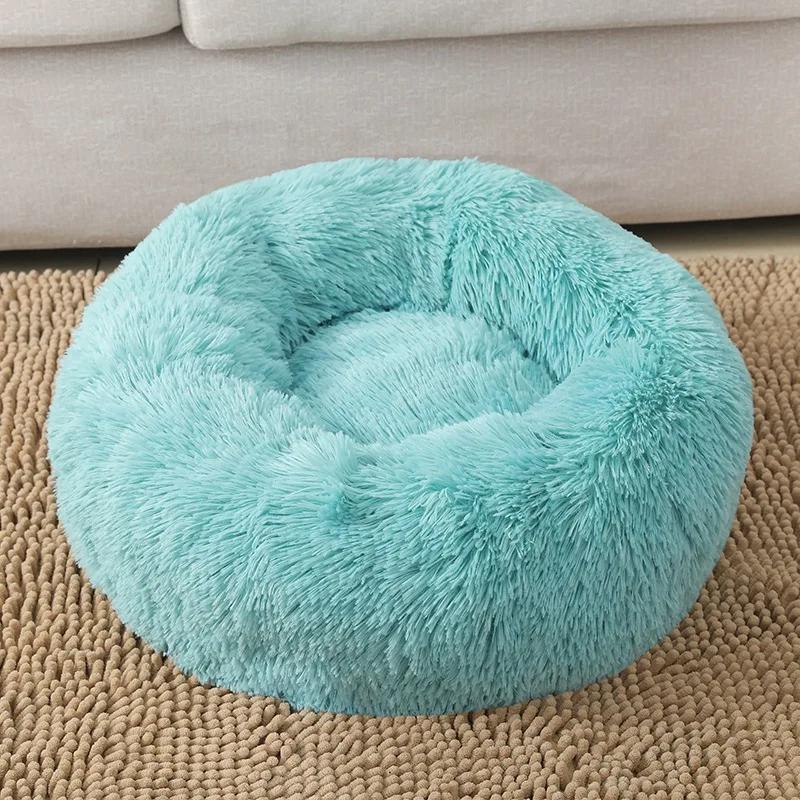 Okrągły pluszowy szczeniak Sfinks łóżko dla kota głębokie spanie legowiska dla kotów Gotas Katten Kedi Garfield Nest Sofa mascotas Materiały Produkty