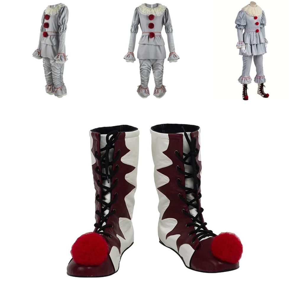 Stephen King's It Scary Clown Joker Pennywise Cosplay Costume Halloween Outfits Perfect Stitching And Exquisite Workmanship