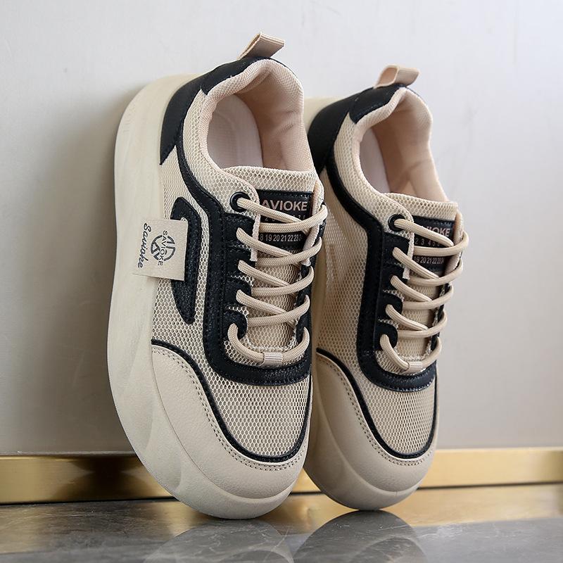 

Popular board shoes women s 2025 new summer lightweight soft sole not tired feet versatile mesh sports little white shoes 35 чёрный